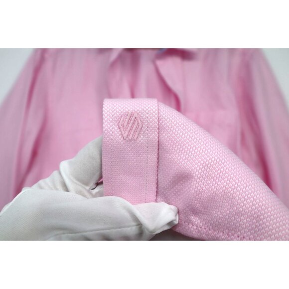 Johnston & Murphy Work Business Dress Button-Down Shirt Career Contrast Cuffs L - Picture 3 of 10